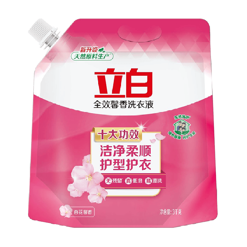 立白洗衣液全效馨香3kg护形护色持久留香洗衣液家用补充装