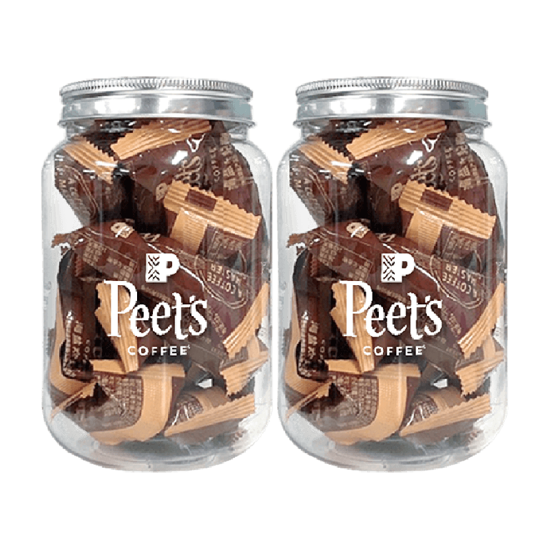 Peets皮爷咖啡海盐太妃糖法式杏仁果仁焦糖独立包装罐装105g*2罐