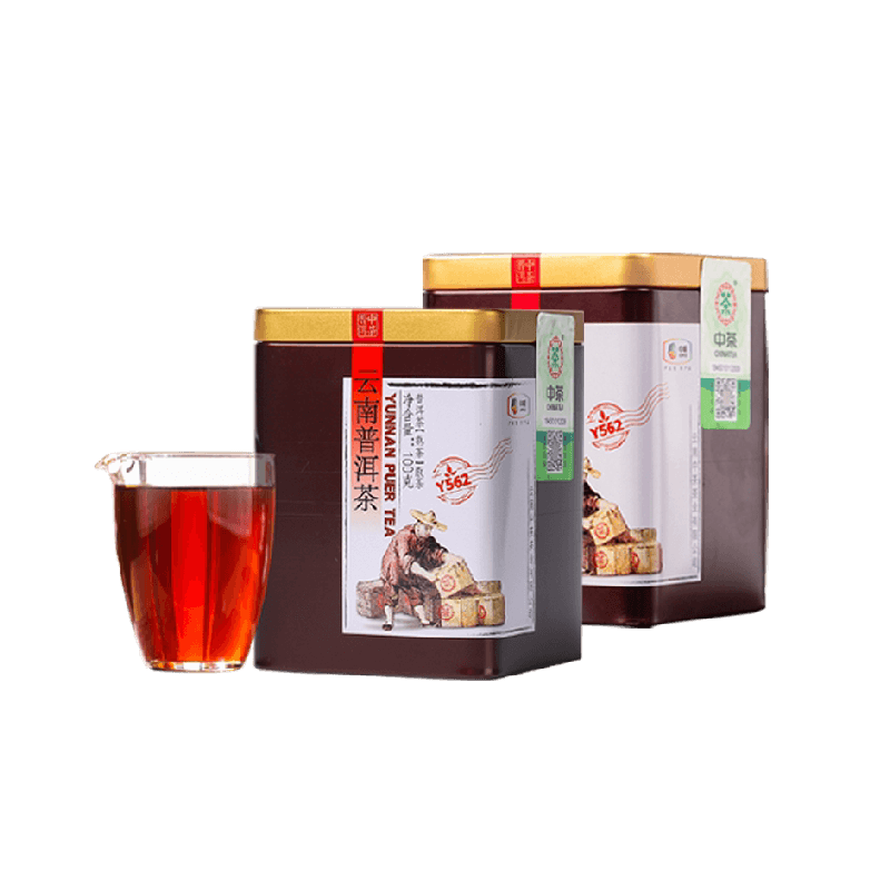 中茶普洱茶Y562熟茶100gX2罐 散茶云南茶叶中华老字号