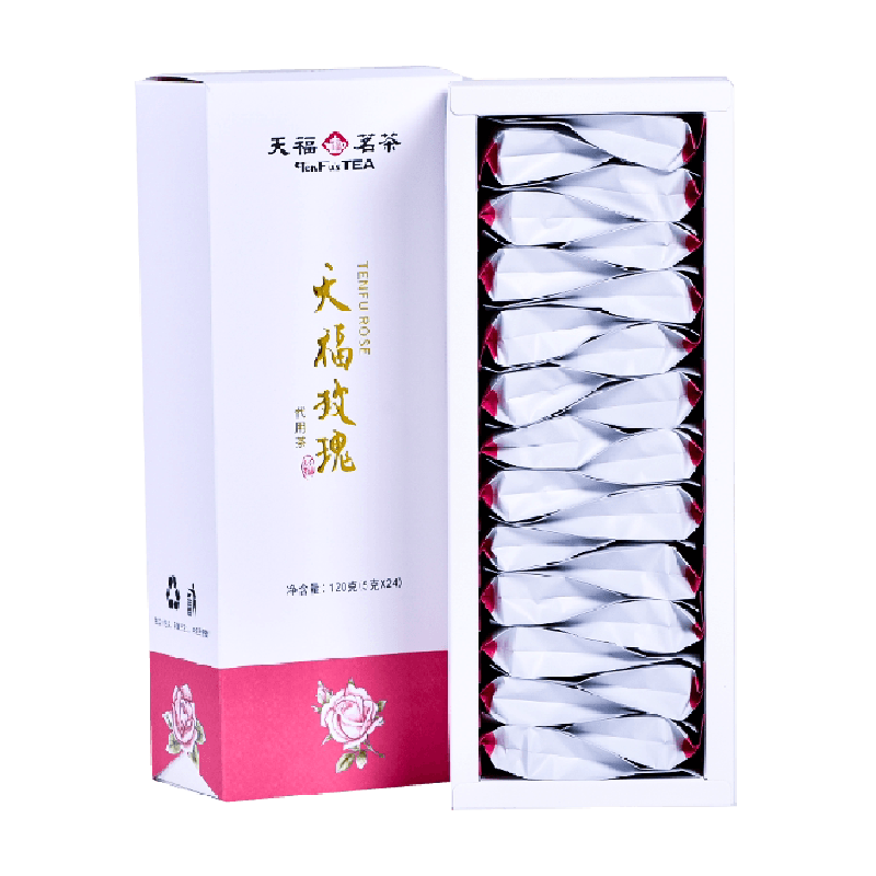天福茗茶广西贵港玫瑰花草茶茶叶小袋冷泡茶玫瑰花茶120g盒装