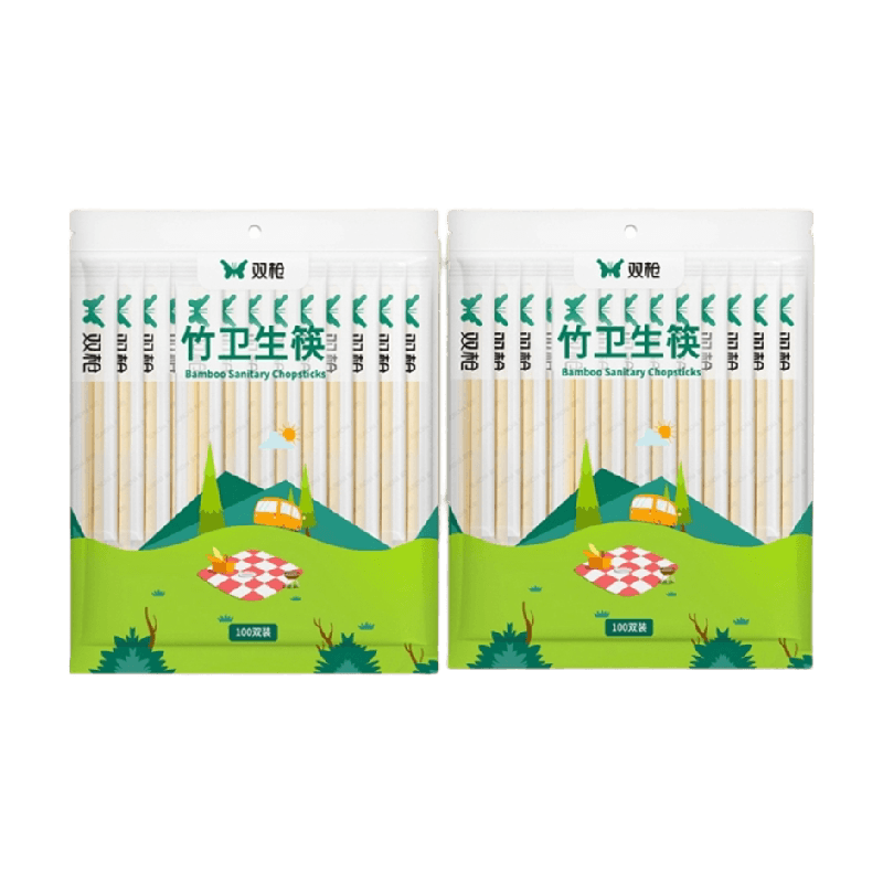 双枪批发一次性筷子外卖专用家用商用便宜免洗独立包装餐具