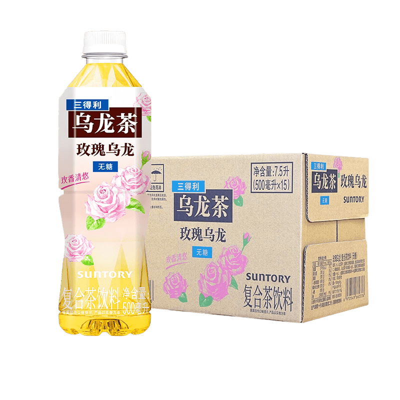SUNTORY/三得利玫瑰乌龙整箱500ml*15瓶玫香清悠