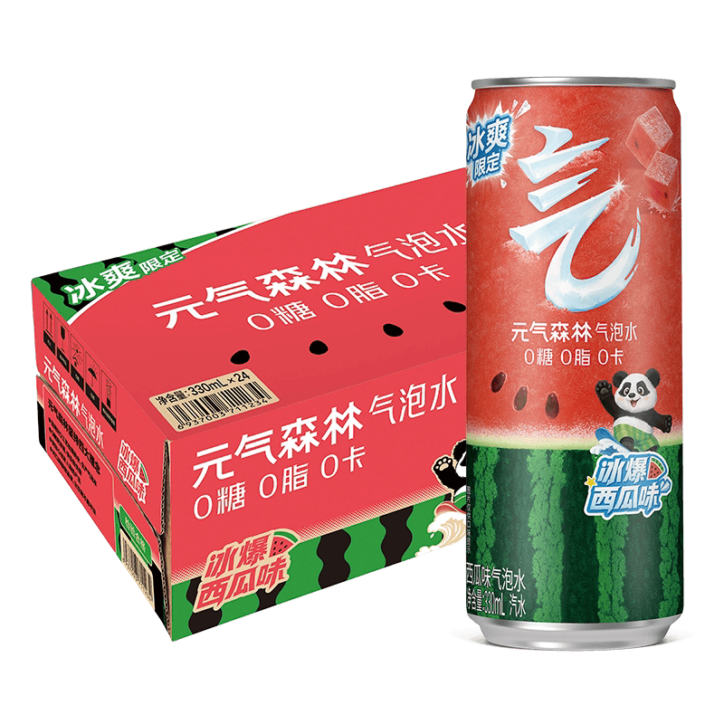 冰爆西瓜味气泡水330ml*24罐调饮饮料