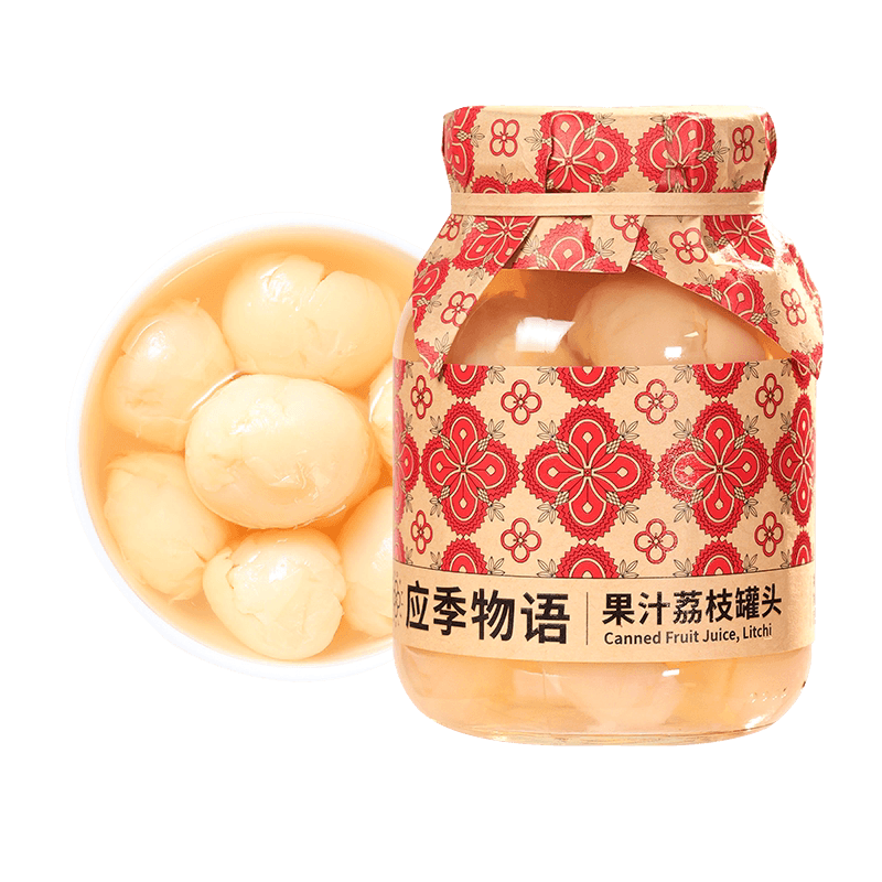 应季物语果汁荔枝罐头增城荔枝水果罐头黄桃罐头零食即食