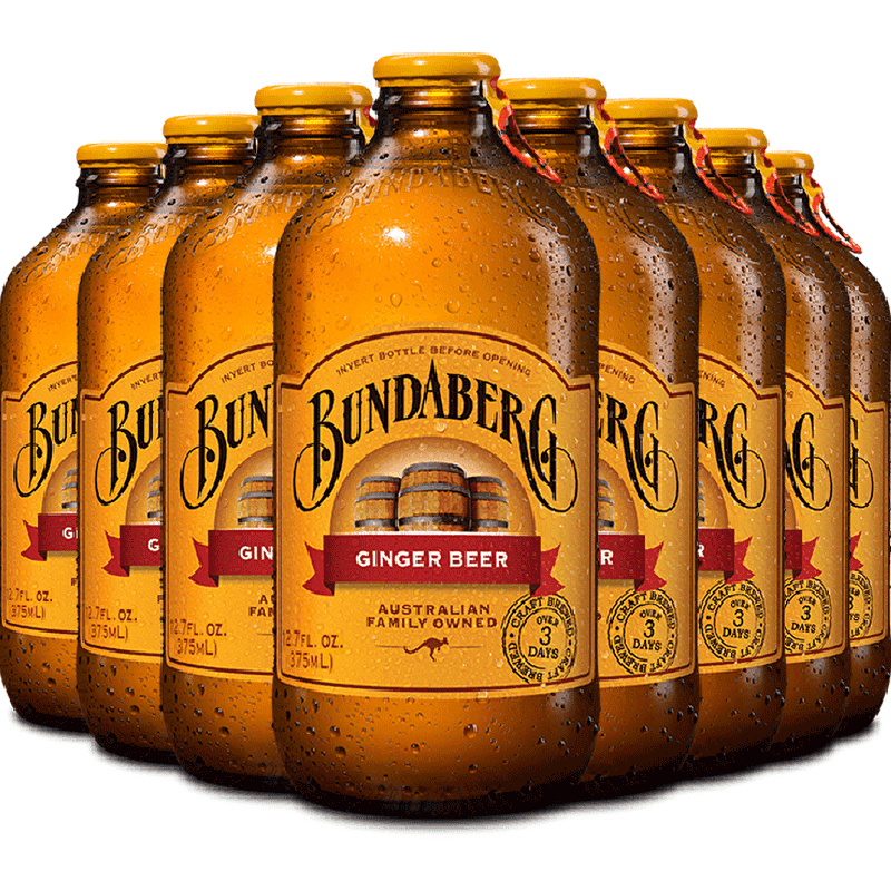 Bundaberg宾得宝网红果味气泡水375ml*12干姜口味果汁饮料