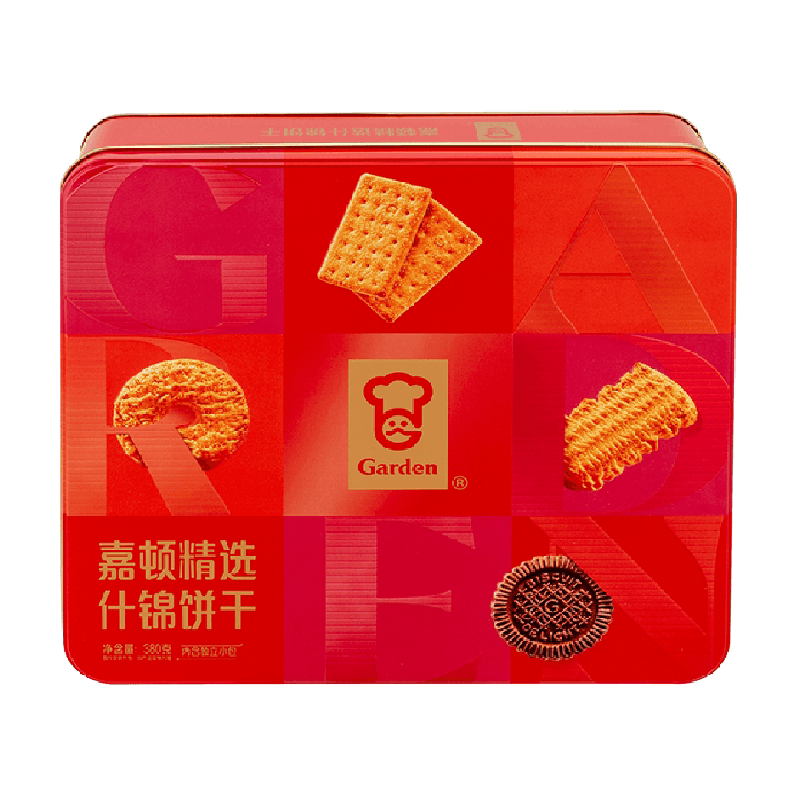 嘉顿精选什锦饼干礼盒装多口味曲奇饼干铁盒年货礼品