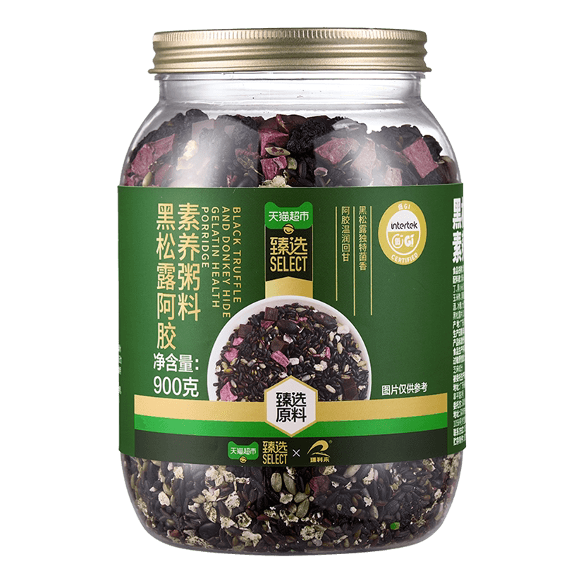 臻选瑞利来 黑松露阿胶素养粥料五谷杂粮早餐900g黑米黑麦片