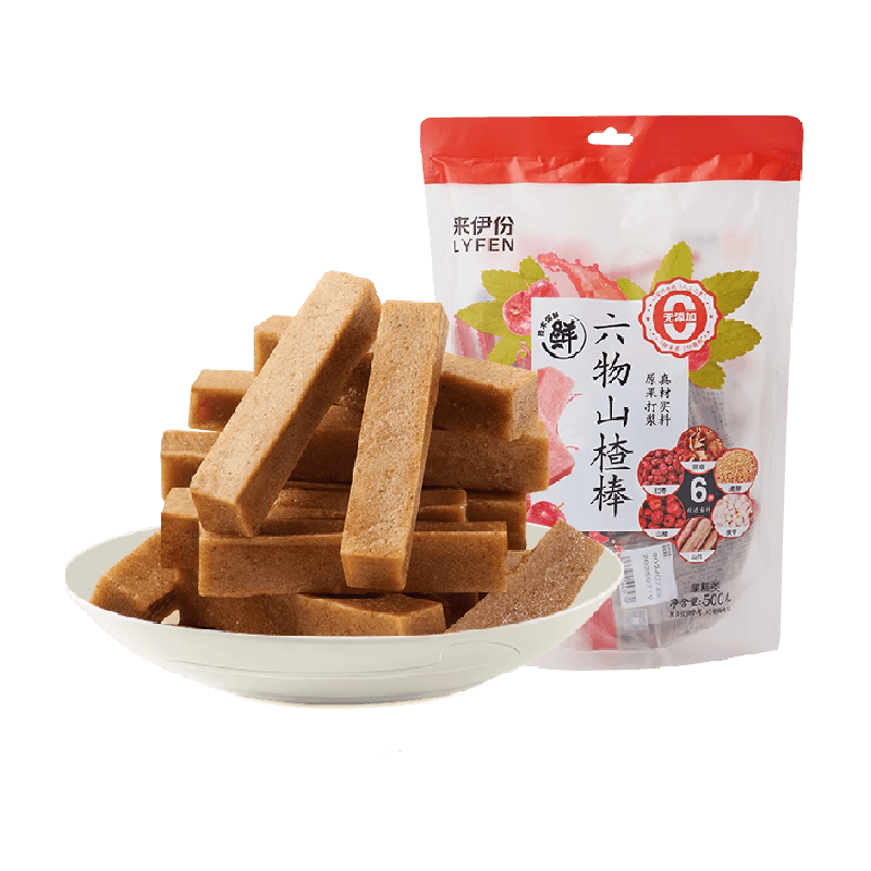 来伊份六物山楂条山楂棒果干蜜饯酸甜休闲零食下午茶