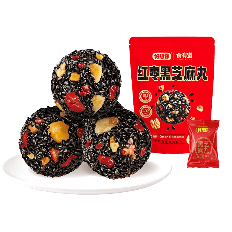 好想你红枣核桃黑芝麻丸135g*3袋养生丸孕妇零食熬夜零食中式糕点