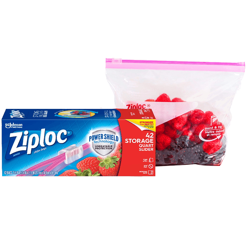 Ziploc密保诺拉链式可站立密封袋进口保鲜袋家用食品袋密实袋中号