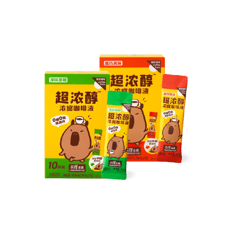 永璞咖皮系列超浓醇即溶咖啡液黑巧黑咖0糖0脂速溶美式拿铁条装