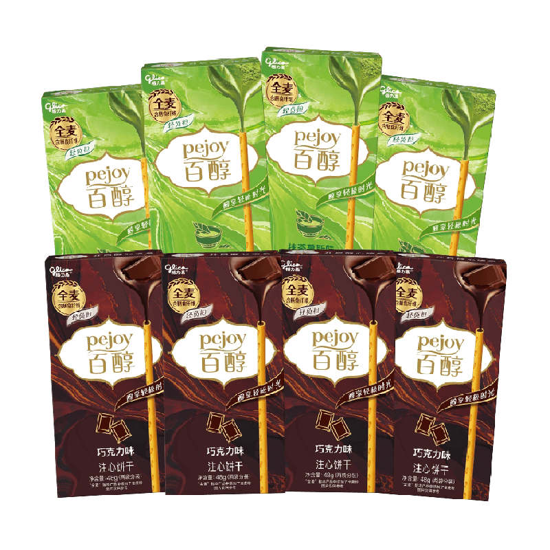 格力高百醇巧克力味&抹茶慕斯味48g*8盒