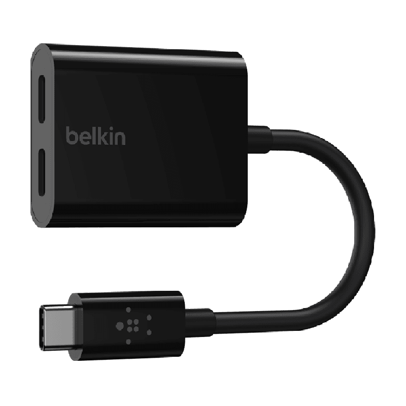 Belkin贝尔金双USB-C 分线器数据线转接头二合一转换器