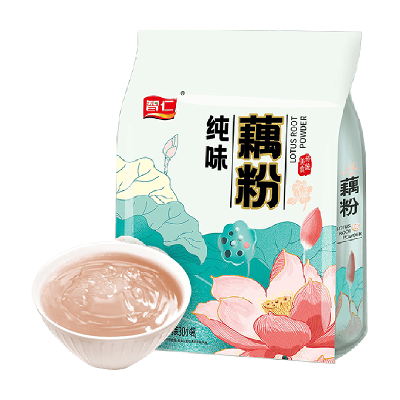 智仁无添加蔗糖纯味藕粉独立袋装西湖莲藕粉营养冲泡早餐代餐耦粉
