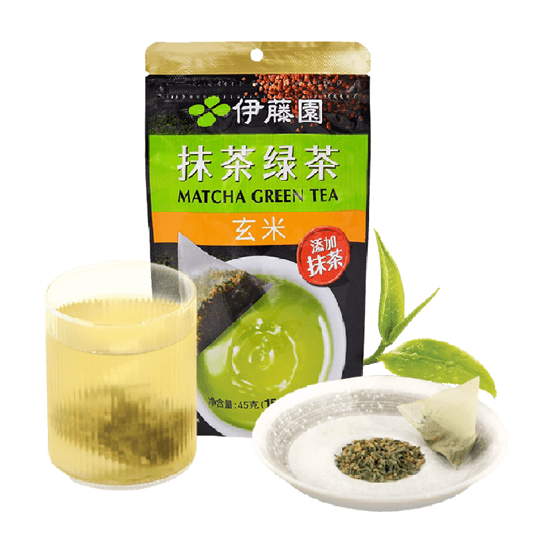 伊藤园日式玄米绿茶茶包含3%抹茶可冷泡0添加独立包装袋泡茶