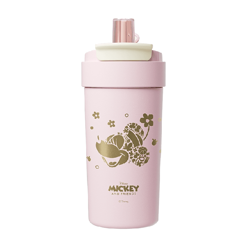 迪士尼500ml316不锈钢保温杯双饮吸管高颜值2025新款防漏广口杯