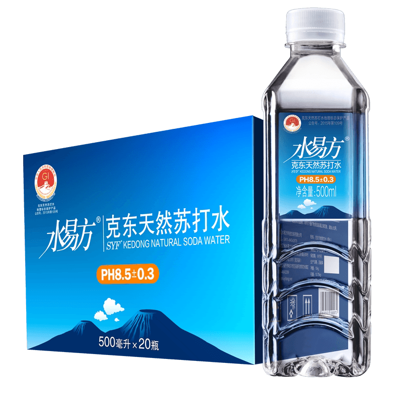 水易方克东天然苏打水无气弱碱性饮用水整箱