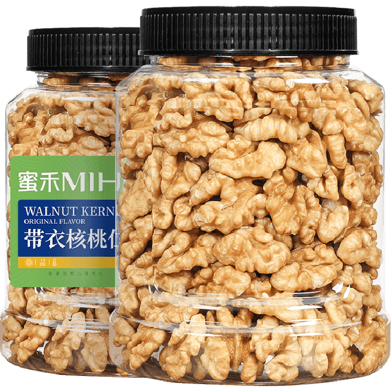 蜜禾新疆原味核桃仁无添加熟纸皮山核桃仁干果坚果孕妇休闲小零食