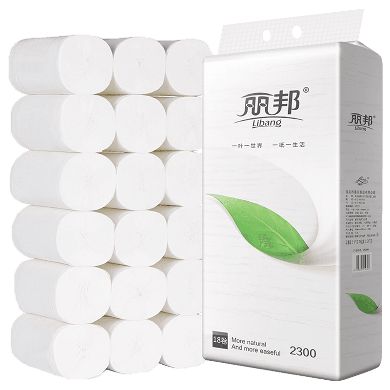 丽邦 无芯卷纸 5层18卷2300g 家用实惠装卫生纸