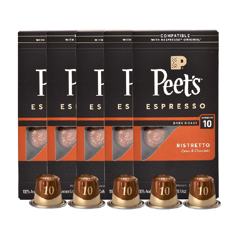Peets皮爷法国原装进口胶囊咖啡nespresso精粹浓缩10号5.3g*50颗