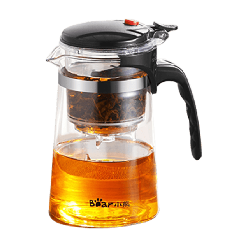 小熊玻璃飘逸杯泡茶壶家用茶具一键茶水分离过滤杯新款冲茶器