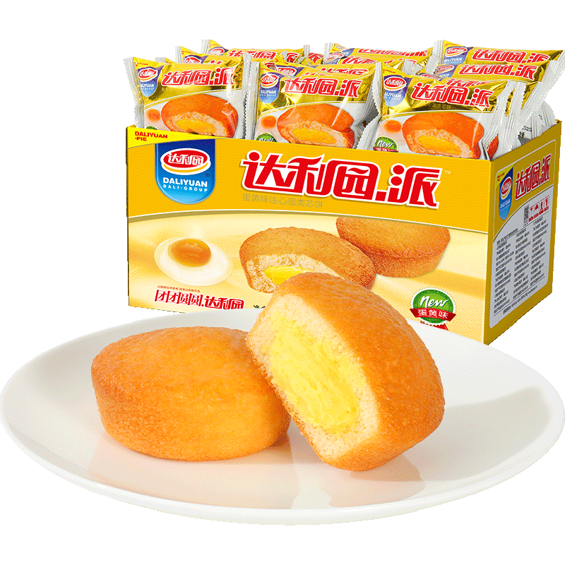达利园糕点注心蛋黄派1.35kg休闲早餐蛋糕零食整箱独立包装点心