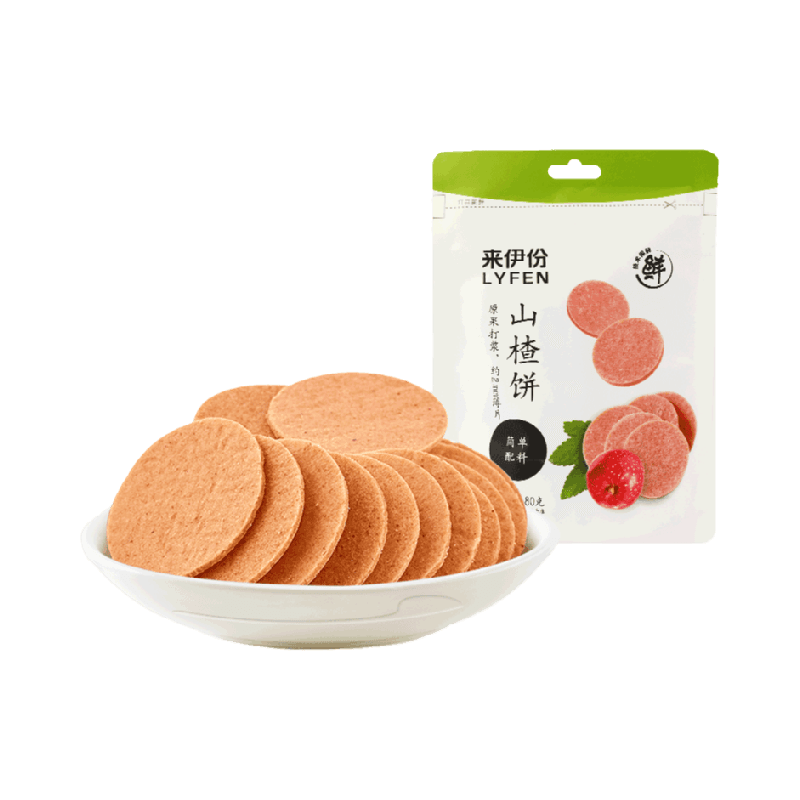 来伊份山楂片山楂饼果脯蜜饯开胃山楂干休闲零食独立包装80g*5