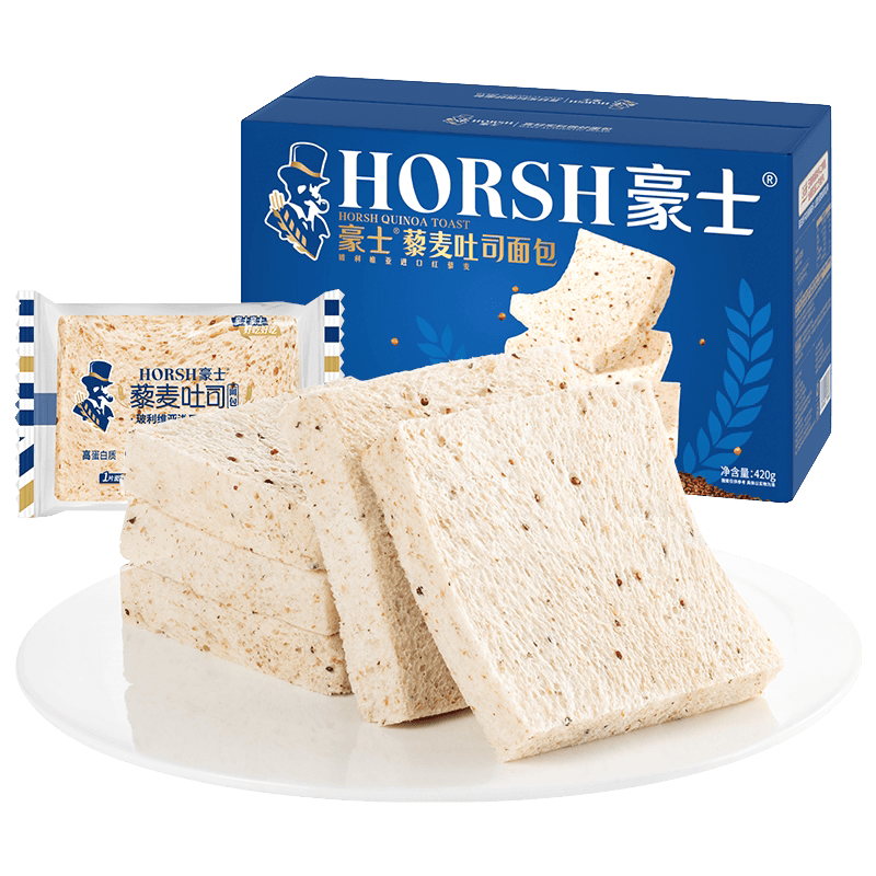 豪士藜麦吐司全麦健康速食代餐面包早餐下午茶轻食零食点心整箱