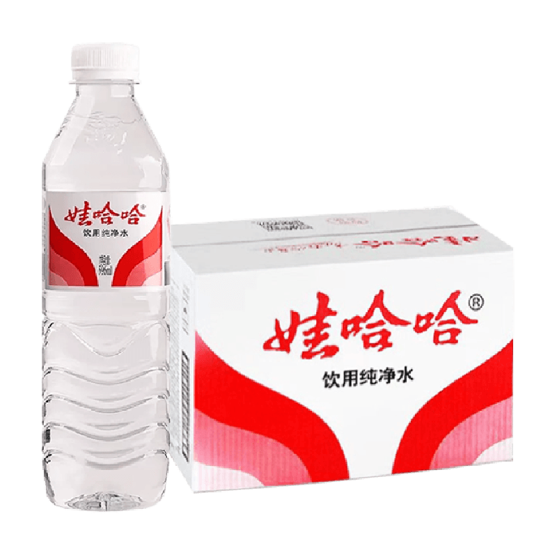 娃哈哈饮用纯净水596ml*24瓶小瓶饮用水非矿泉水YPH