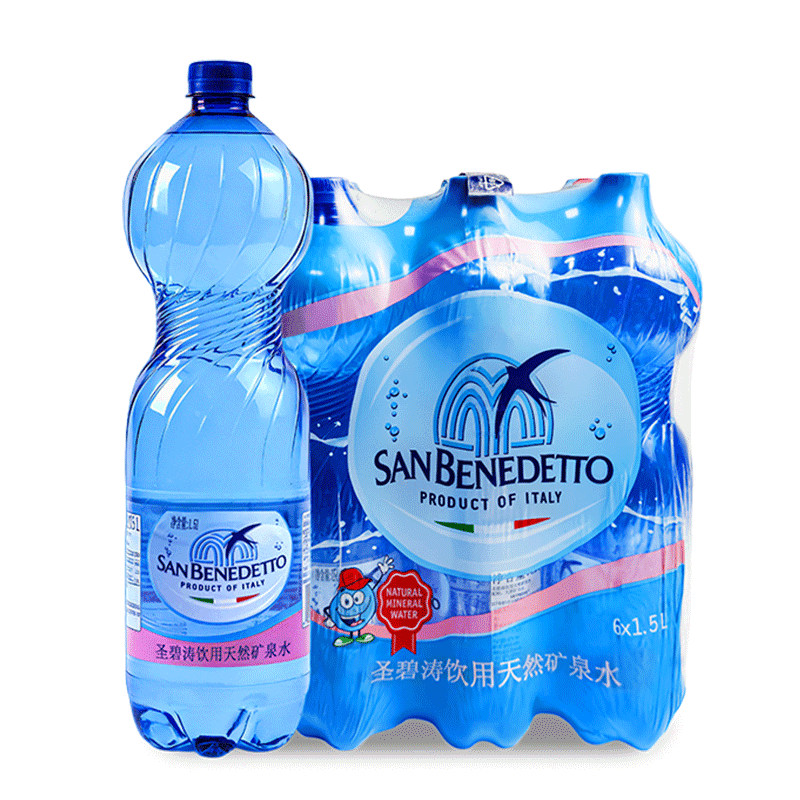 意大利原装进口SAN BENEDETTO 圣碧涛天然矿泉水1.5L*6瓶