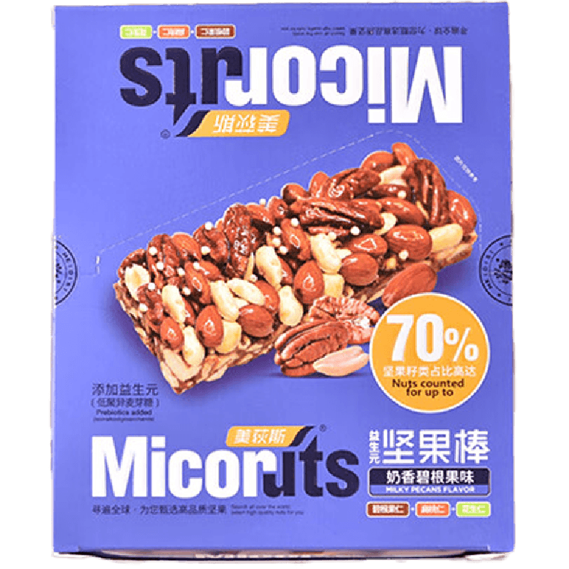 美荻斯混合坚果棒益生元奶香碧根果味每日坚果棒零食