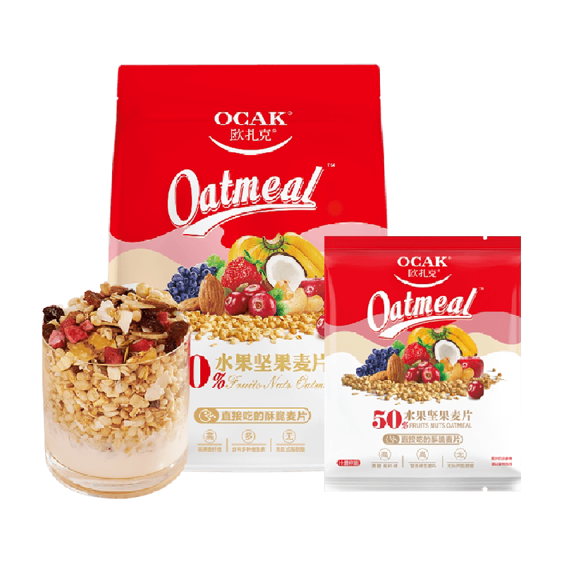 欧扎克水果坚果麦片即食代餐麦片785g营养谷物燕麦片