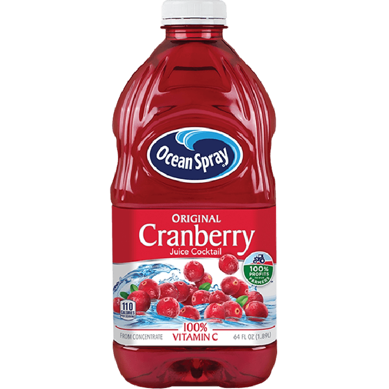 OceanSpray优鲜沛蔓越莓果汁1.89L*2瓶冰饮清新爽口兑气泡水进口