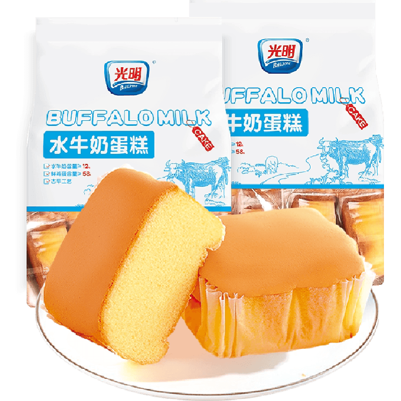 光明儿童水牛奶蛋糕无添加小面包整箱独立小包装零食早餐营养学生