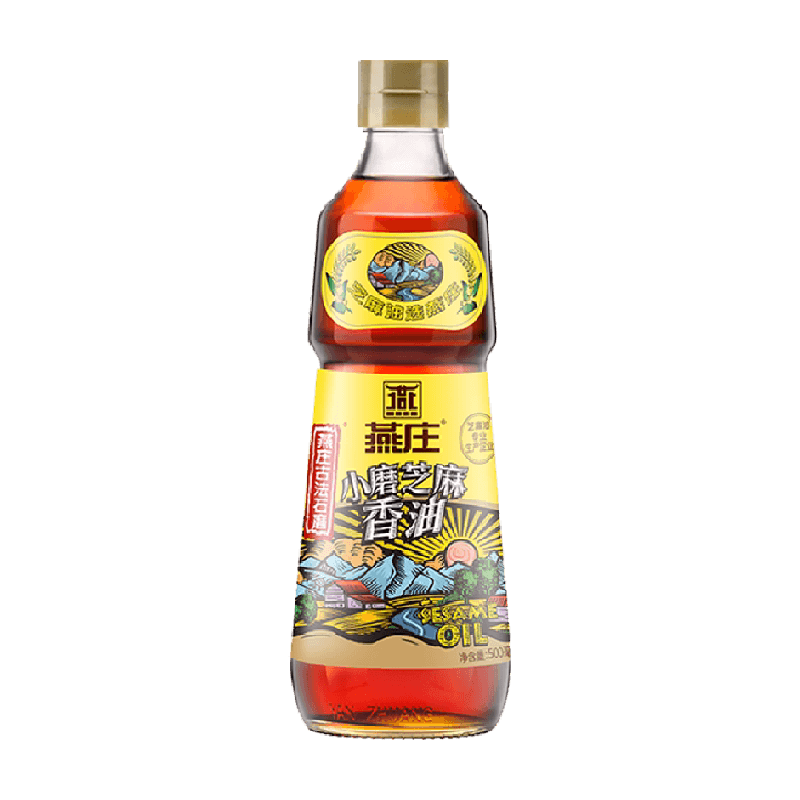 燕庄古法石磨小磨芝麻香油500ml*1瓶纯正火锅调味麻油油碟