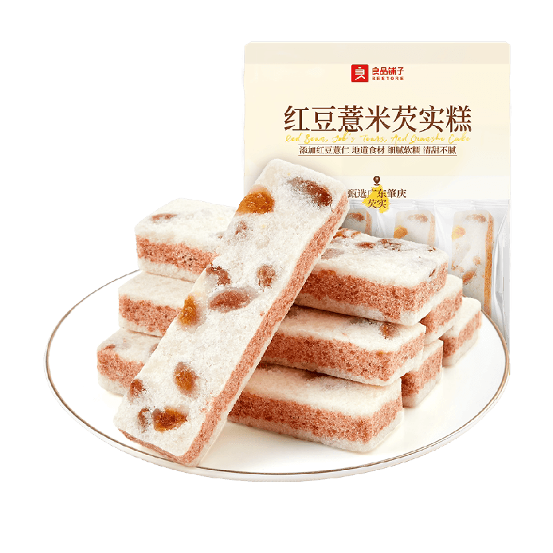 良品铺子红豆薏米芡实糕整箱糕点零食小吃中式早餐营养健康特产