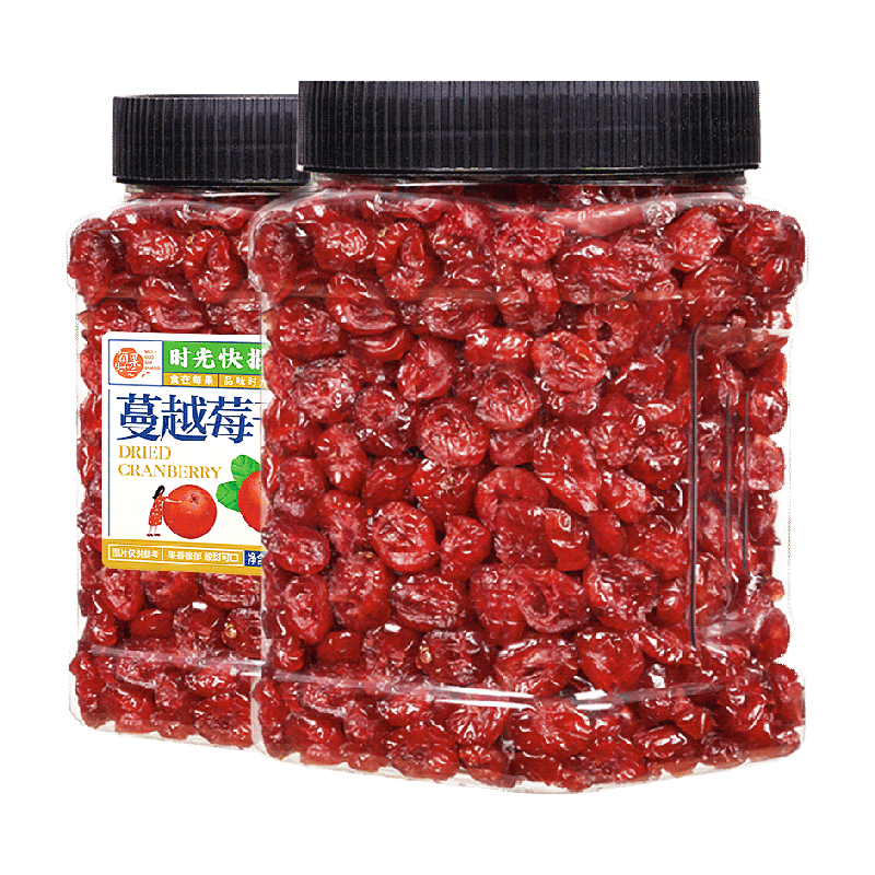 每果时光蔓越莓干400g罐装即食烘焙无糖精水果干孕妇果脯蜜饯零食