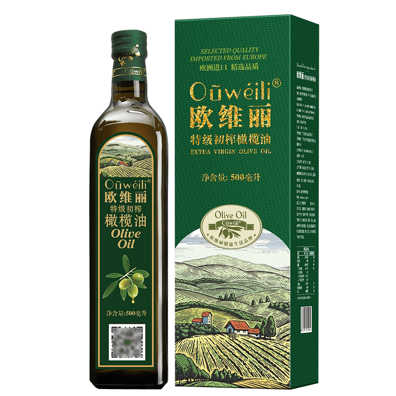 欧维丽特级初榨纯橄榄油食用礼盒装500ml礼盒初级压榨小瓶食用油