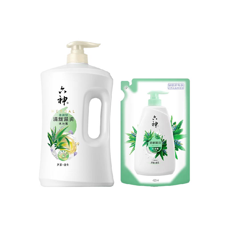 六神清新滋润芦荟沐浴露1.92kg补水保湿舒爽净肤沐浴乳