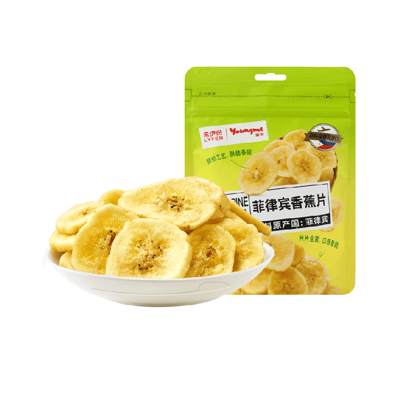 来伊份菲律宾香蕉片泰国香蕉脆片水果干零食休闲小吃香蕉干