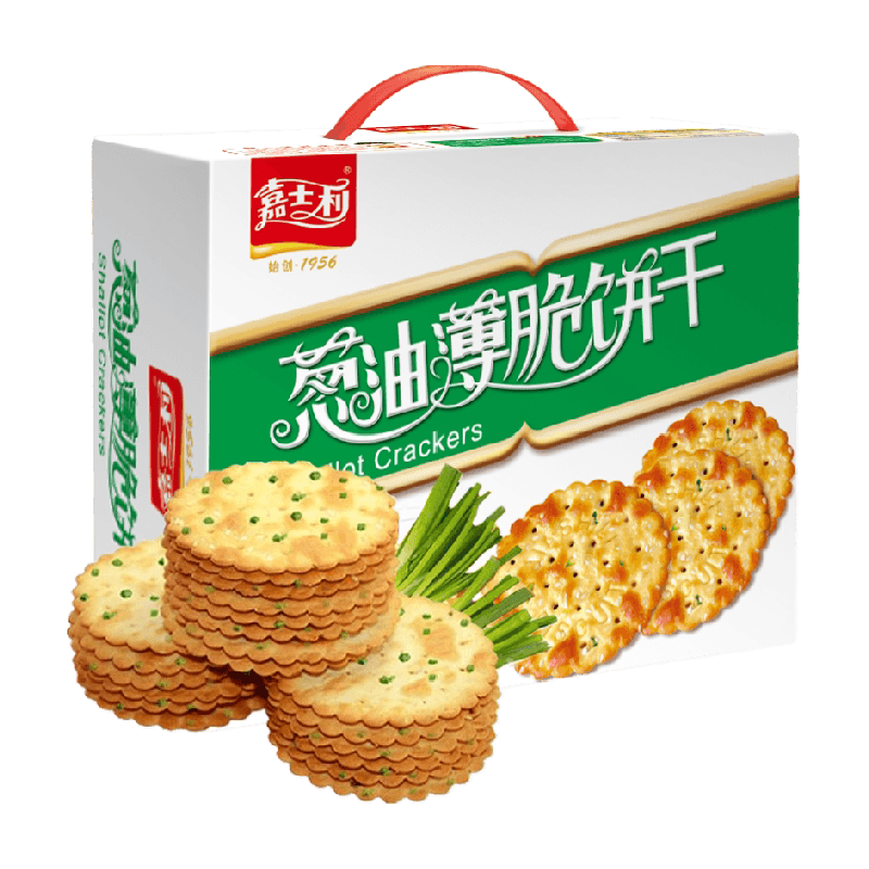 嘉士利葱香薄脆饼干香葱饼葱油饼干零食整箱礼盒早餐代餐咸味