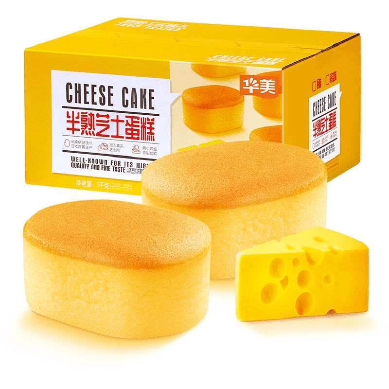 华美原味半熟芝士蛋糕蒸蛋糕零食点心面包食品营养早餐代餐