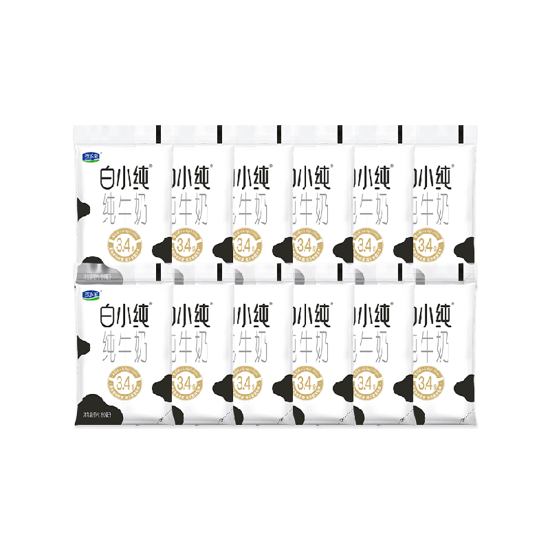 君乐宝白小纯纯牛奶180ml*12袋散装非整箱营养纯牛奶