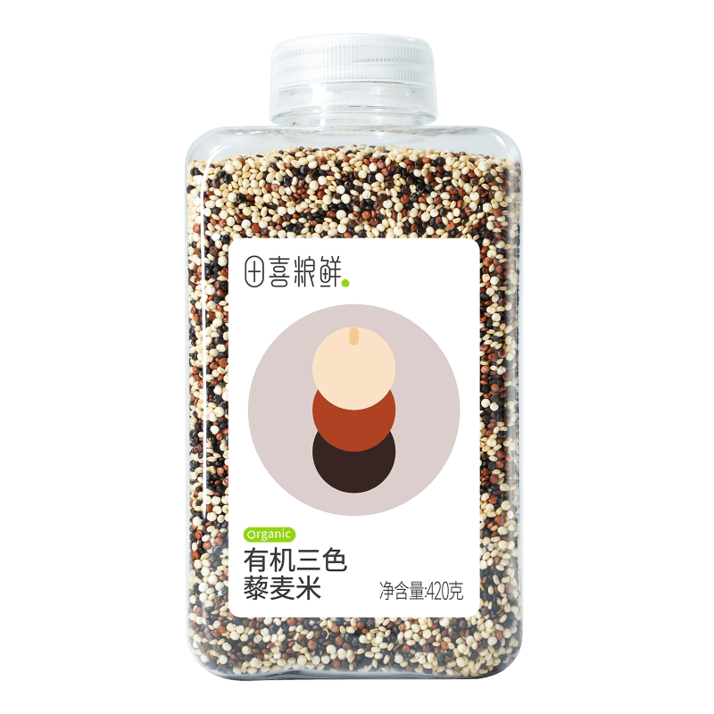 田喜粮鲜有机三色藜麦米高蛋白叶酸黑红白藜麦轻食五谷杂粮粗粮