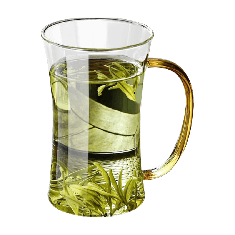 耐高温玻璃杯套装绿茶杯家用待客泡茶杯带把手花茶杯
