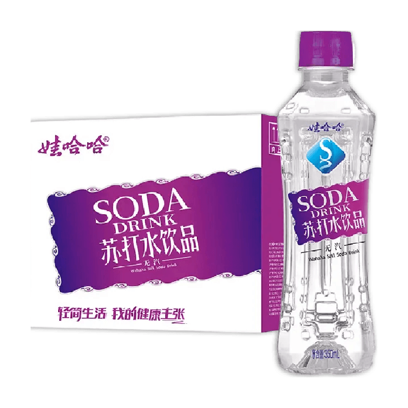 娃哈哈苏打水350ml*24瓶微甜弱碱性饮用非矿泉水YPH