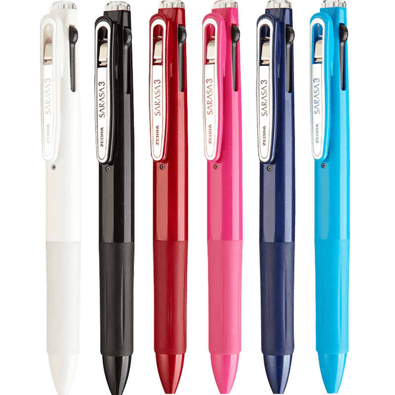 日本ZEBRA斑马牌模块中性笔J3J2黑红蓝3合1彩色按动多功能水笔0.5