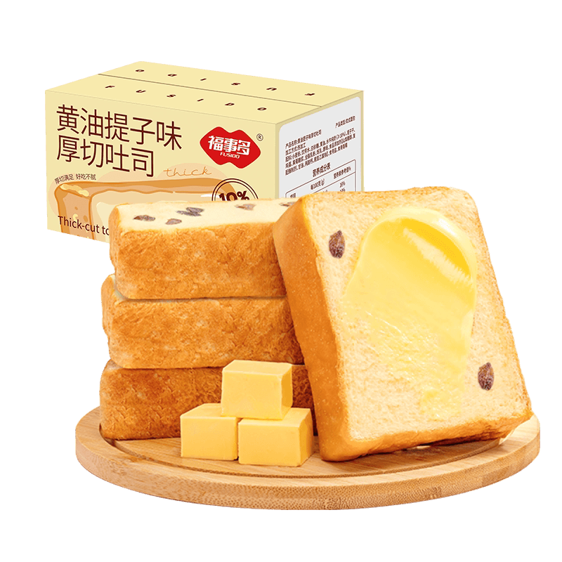 福事多黄油提子味厚切吐司400g营养早餐面包代餐糕点零食