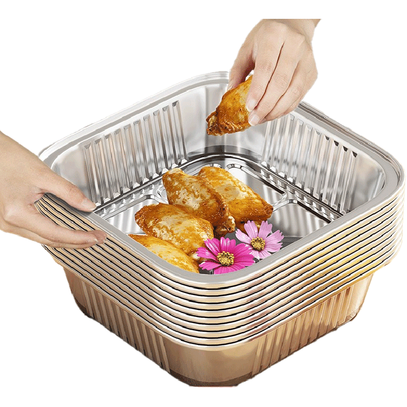 优勤空气炸锅锡纸碗家用电烤箱烧烤锡箔纸盒加厚食品级专用锡纸盘