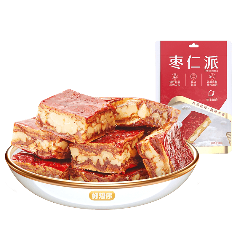 树上粮仓枣仁派198g蜜饯大枣红枣夹核桃红小派休闲零食